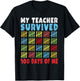 100 Days of School Kids 100th Day of School Costume Outfits T-Shirt - T-Shirt | Black
