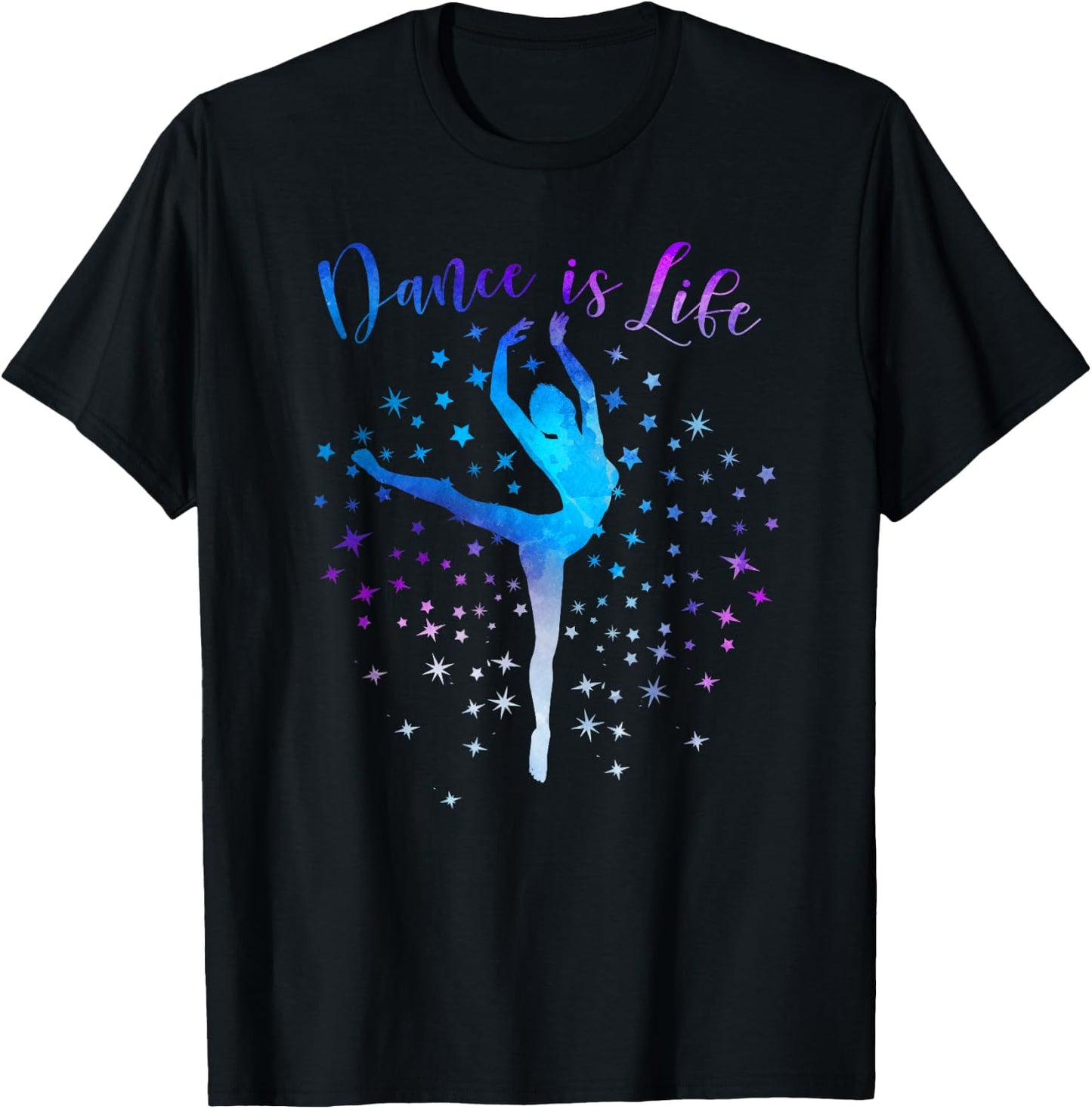 Dance is Life Ballet Dancing Quote Ballerina Dancer Graphic T-Shirt - T-Shirt | Black