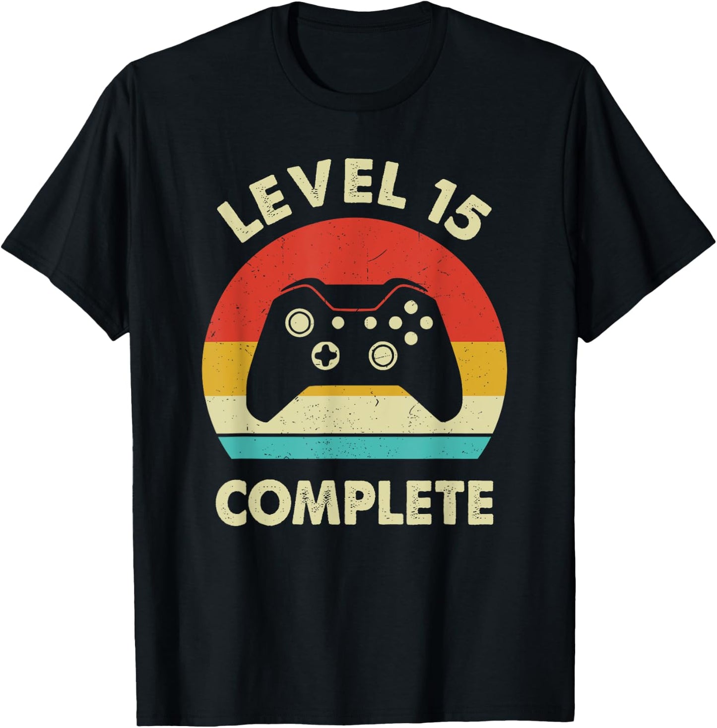 Level 15 Complete - 15th Wedding Anniversary For Couples T-Shirt - T-Shirt | Black