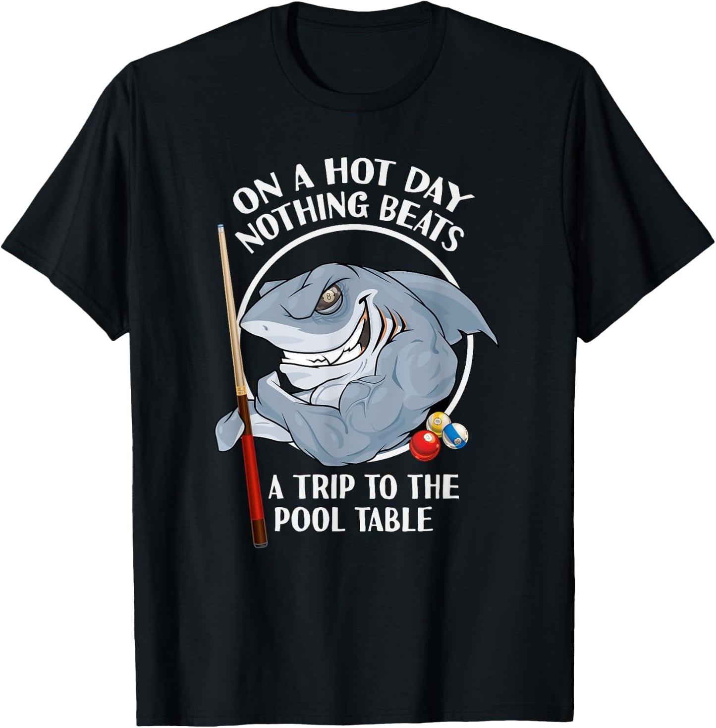 Pool Room Meme Pool Shark Pun Cue Chalk Rack 'Em T-Shirt - T-Shirt | Black