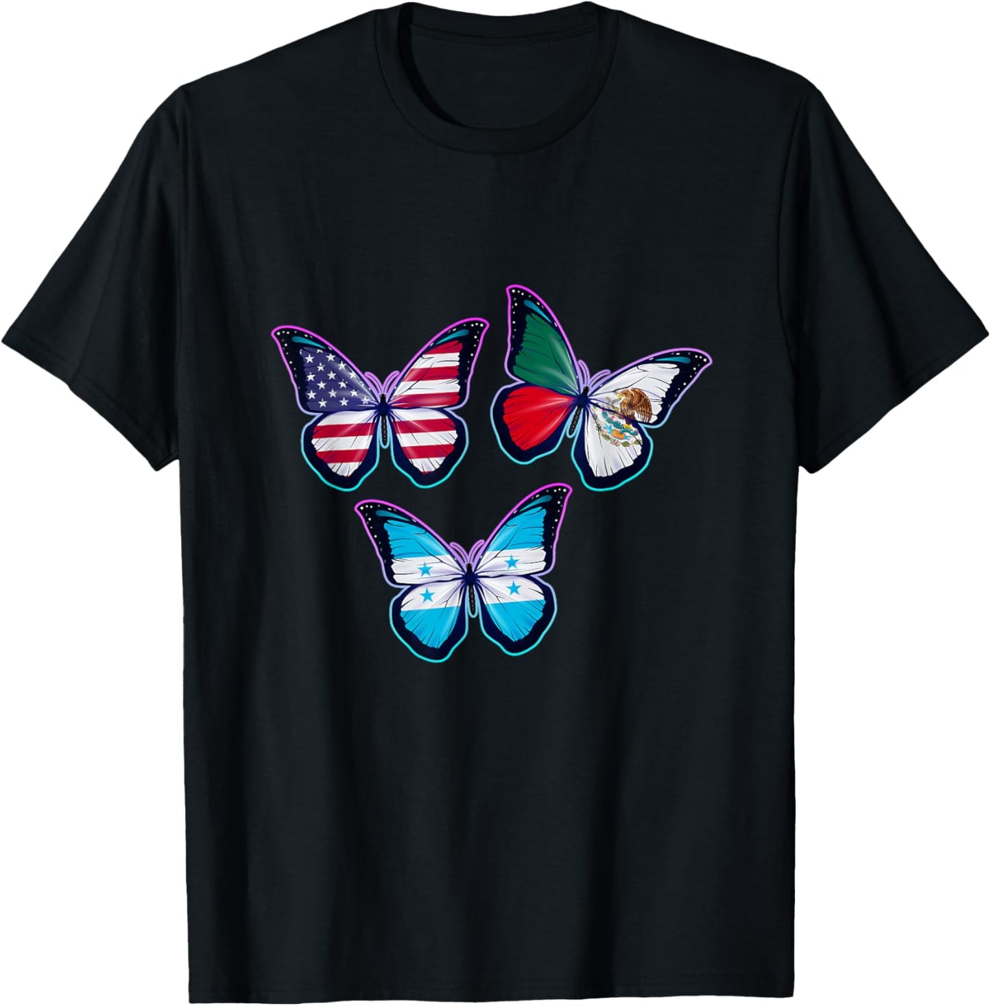 Multiculti Heritage. Mexico, Honduras and the USA T-Shirt - T-Shirt | Black