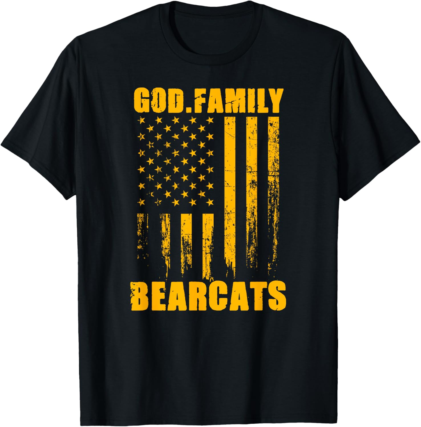 Whitesboro Bearcats God. Family. Vintage USA Flag T-Shirt - T-Shirt | Black