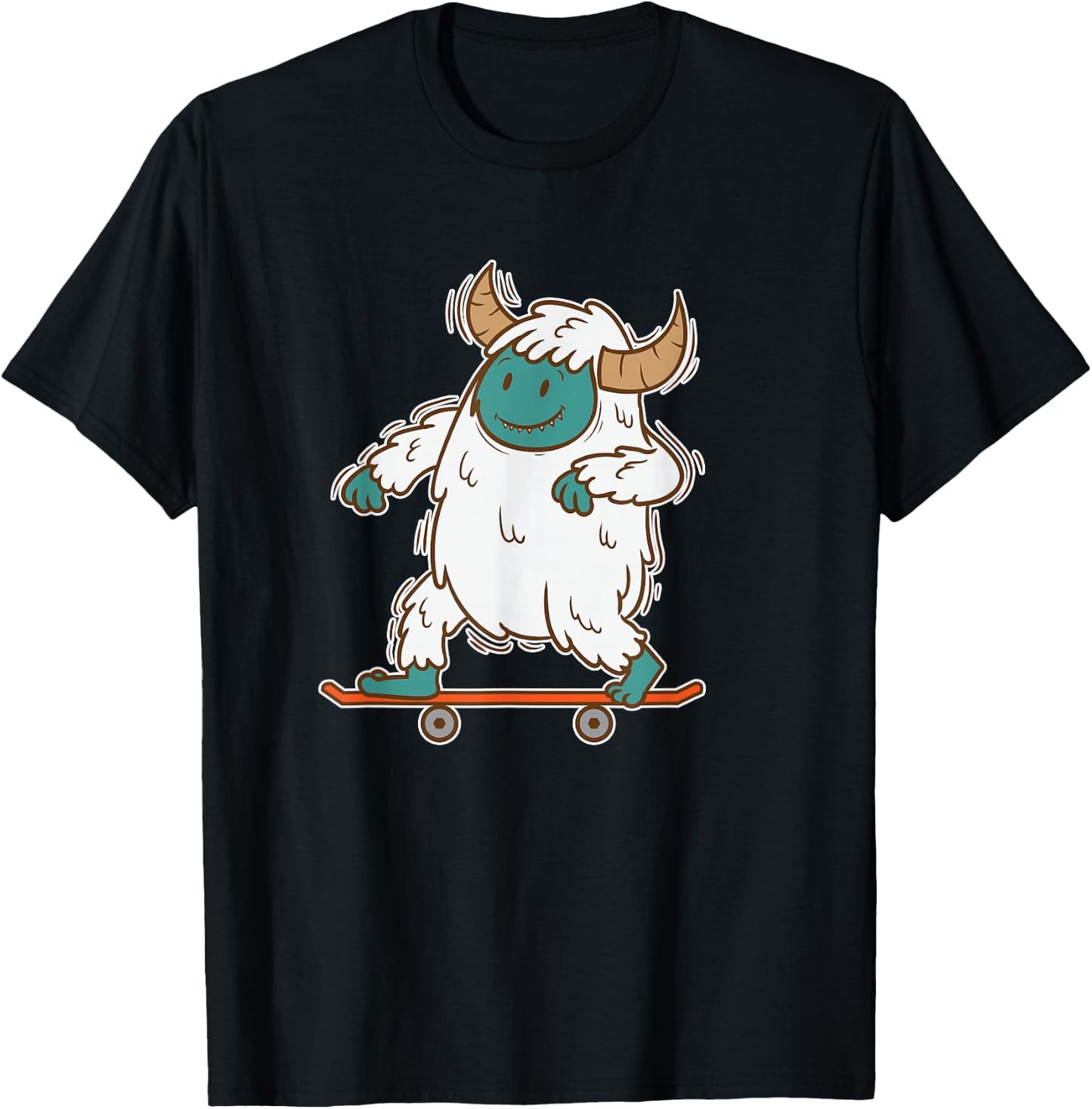 Yeti skating Snowman T-Shirt - T-Shirt | Black