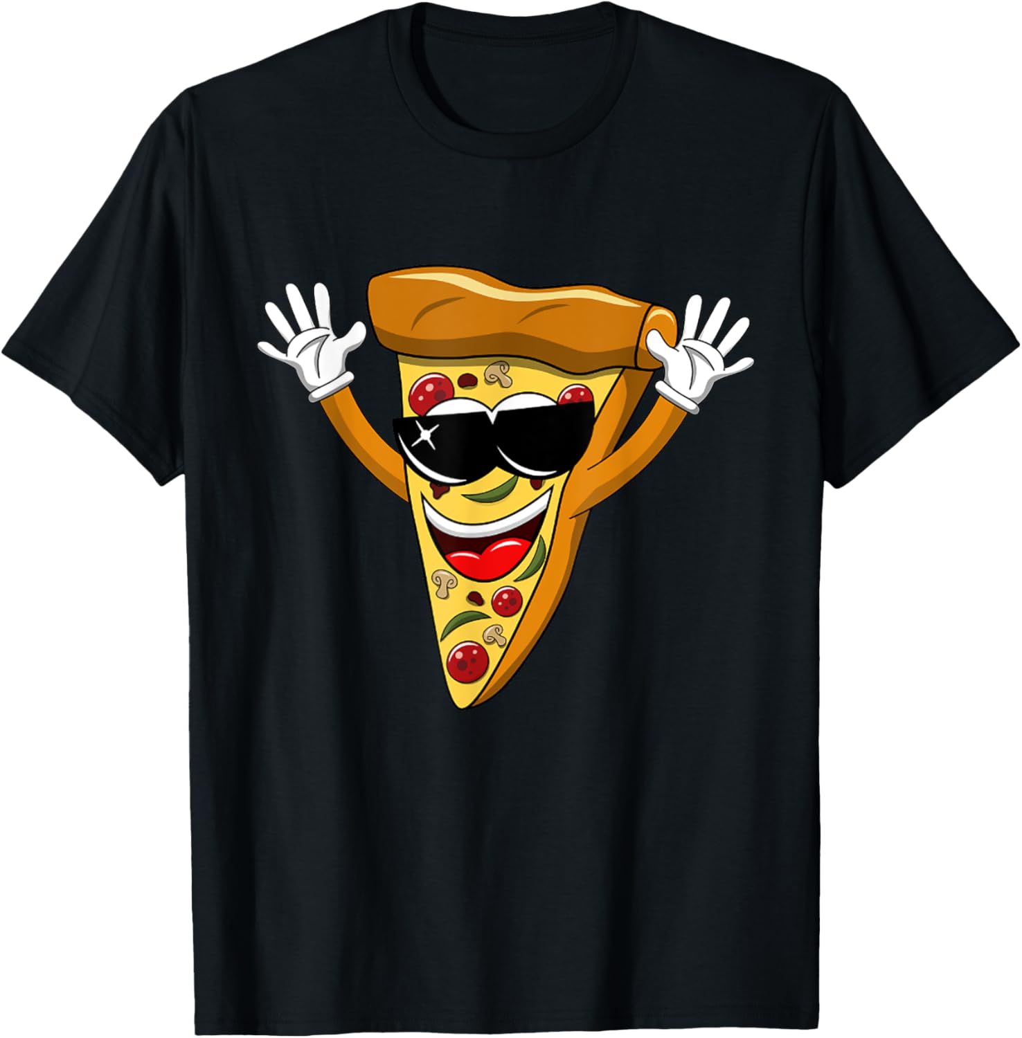 Funny Dancing Dab Pizza T-Shirt - T-Shirt | Black