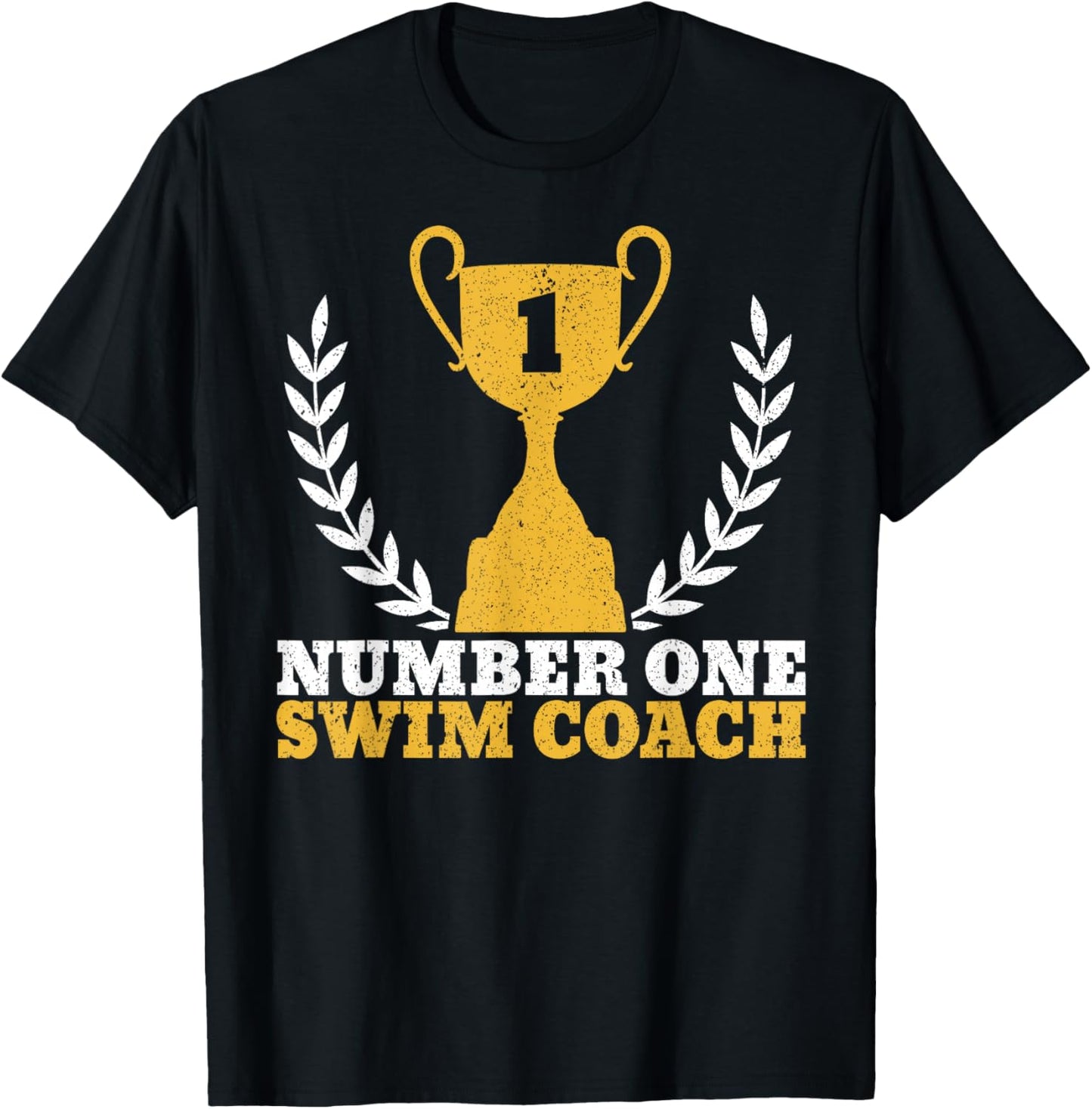 Number One Swim Coach Head Trainer Coaching Swimming T-Shirt - T-Shirt | Black