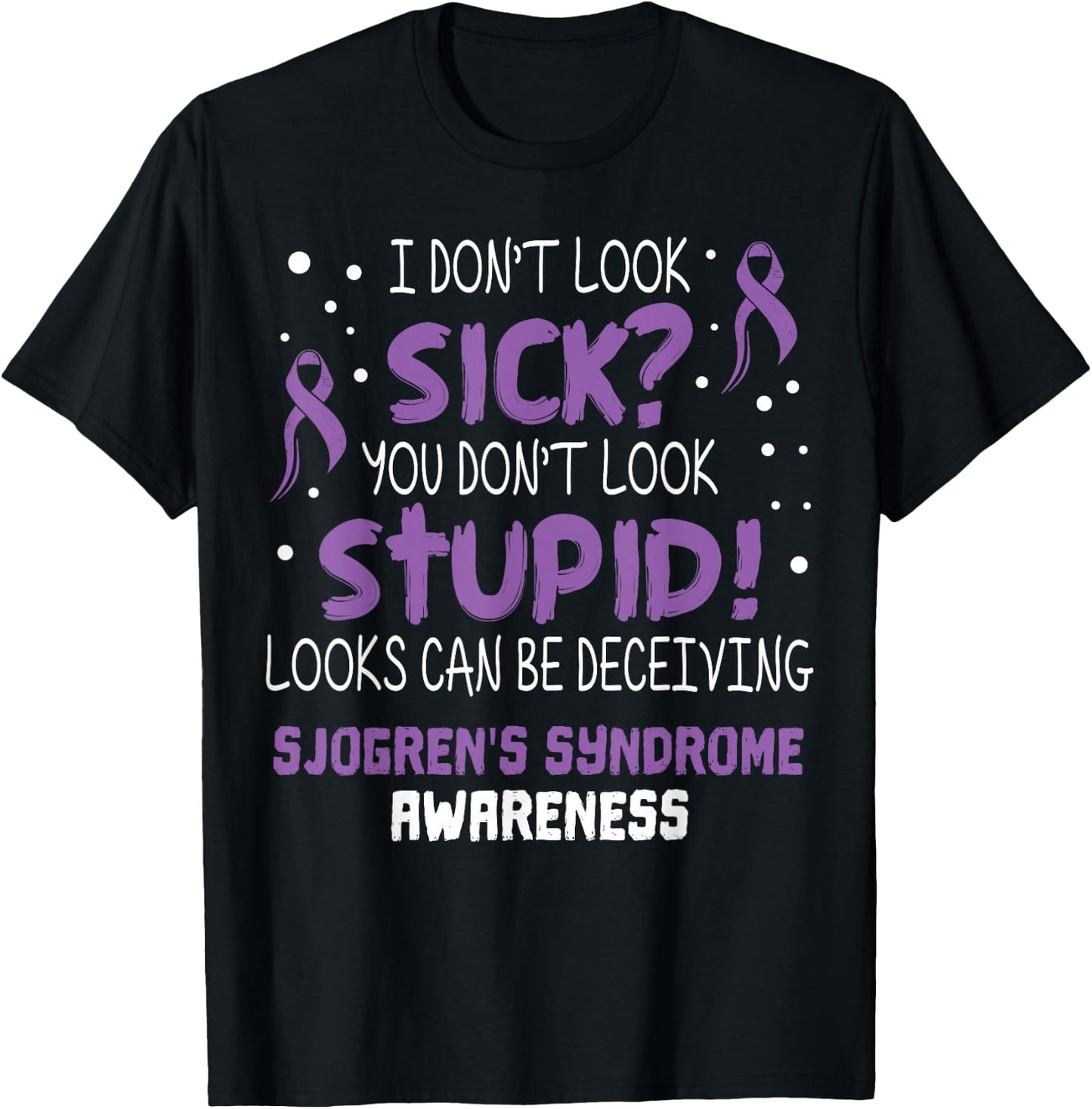 Sjogrens Syndrome Awareness Ribbon T Shirts T-Shirt - T-Shirt | Black