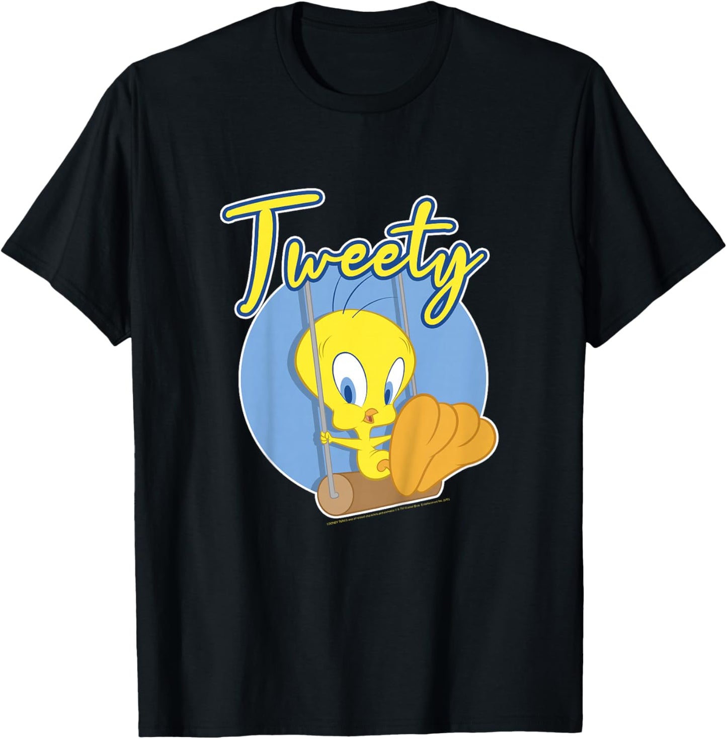 Kids Looney Tunes Youth Tweety Bird Cheeky Swing Vintage Portrait T-Shirt - T-Shirt | Black
