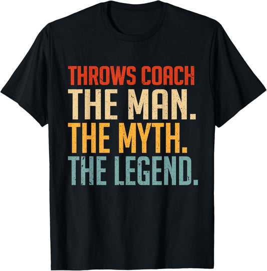 Fun Hilarious Funny Track & Field Throwing Throws Coach T-Shirt - T-Shirt | Black