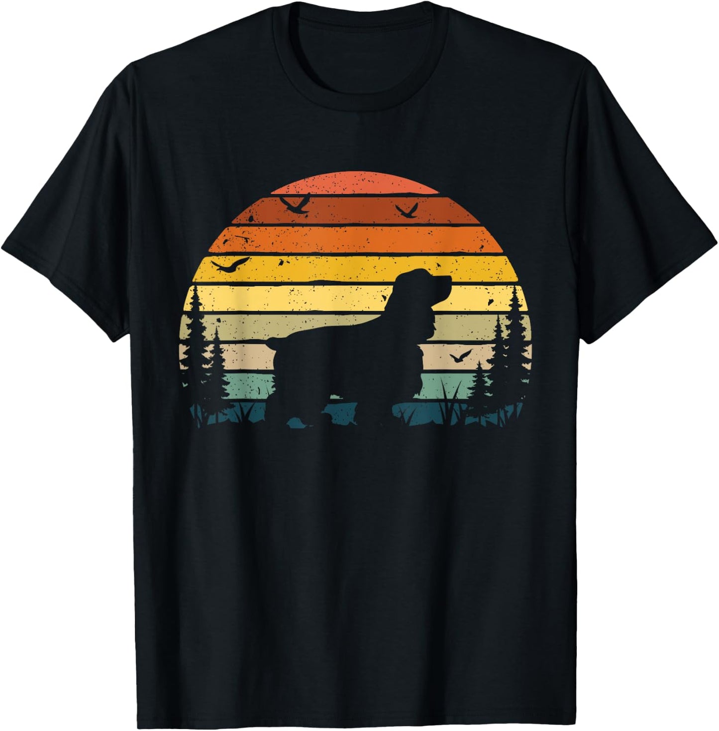 Cocker Spaniel Vintage Retro Dog Pet Gift Women Girls Kids T-Shirt - T-Shirt | Black