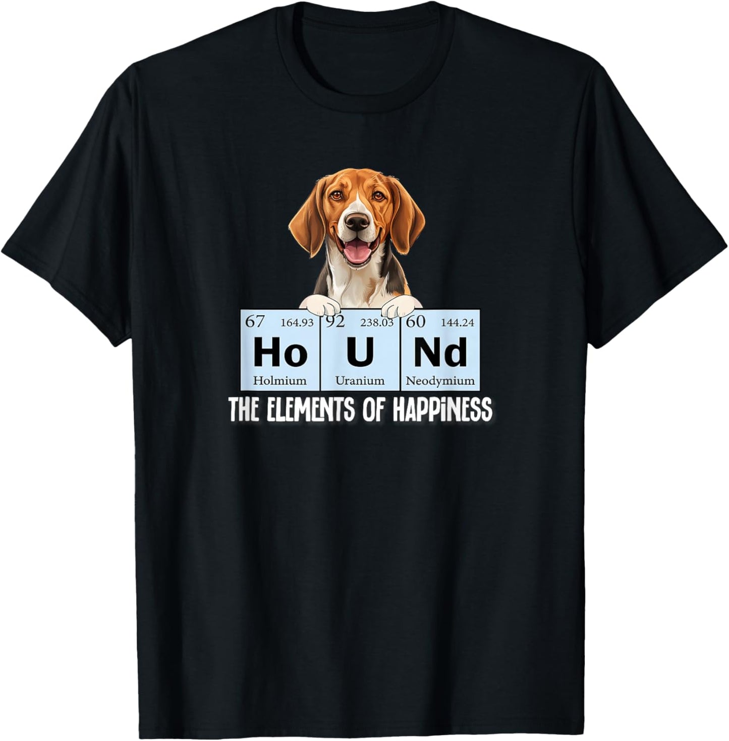 Funny Elements of Happiness American Foxhound Lover T-Shirt - T-Shirt | Black