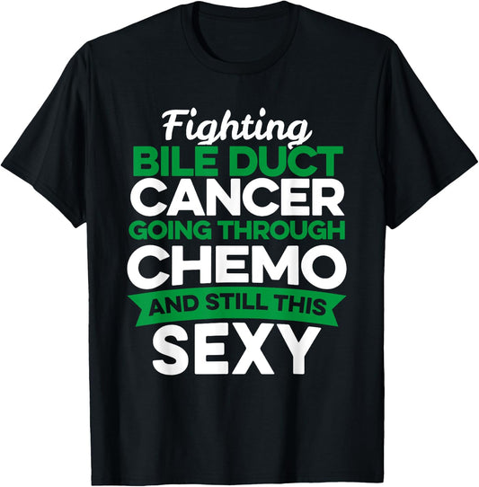 Funny Cancer Fighter Bile Duct Cancer Patient Chemo Therapy T-Shirt - T-Shirt | Black