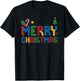 Merry Christmas Master Builder Kids Building Blocks Bricks T-Shirt - T-Shirt | Black