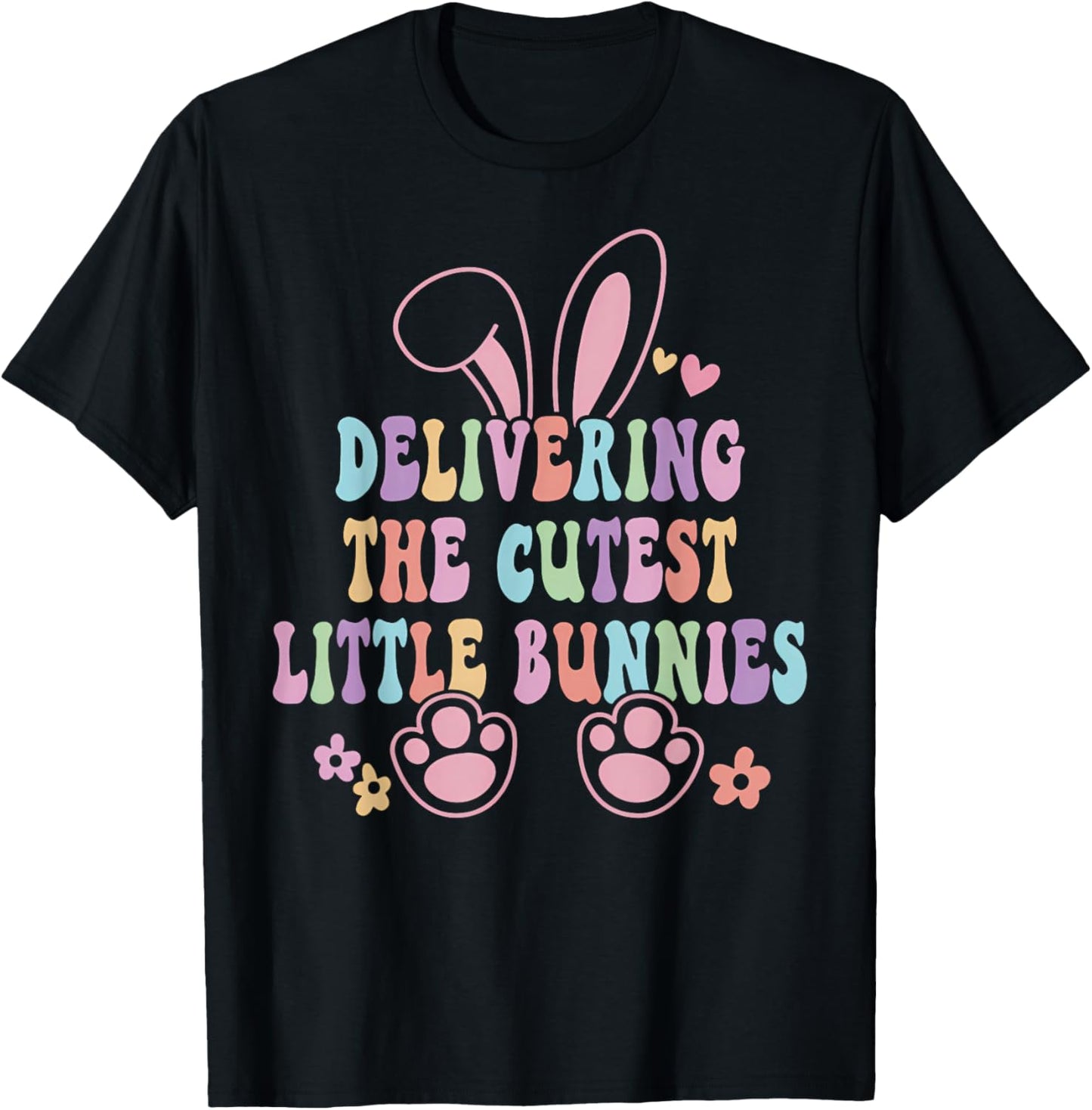 Labor And Delivery Nurse Easter Bunny L&D Nurse Easter Day T-Shirt - T-Shirt | Black