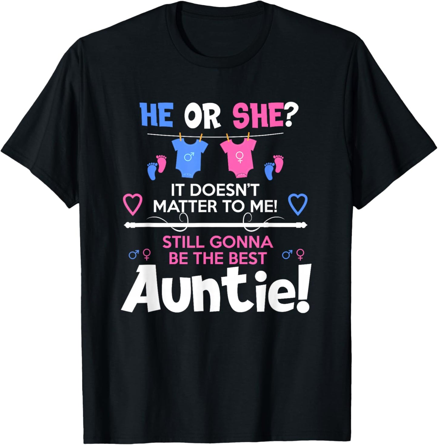 Soon To Be Auntie / Aunt Gender Reveal Boy or Girl T-Shirt - T-Shirt | Black