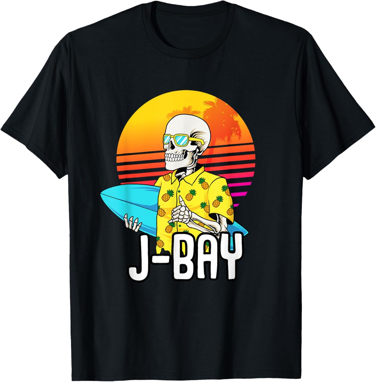 Jeffreys Bay South Africa Vacation J-Bay Retro Surfer T-Shirt - T-Shirt | Black