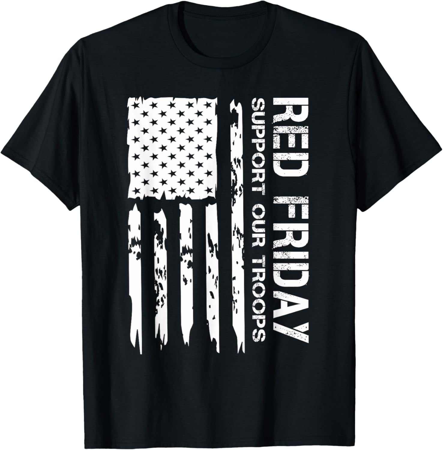 American Flag Red Friday Military Remember Everyone Deployed Women Men T-Shirt - T-Shirt | Black
