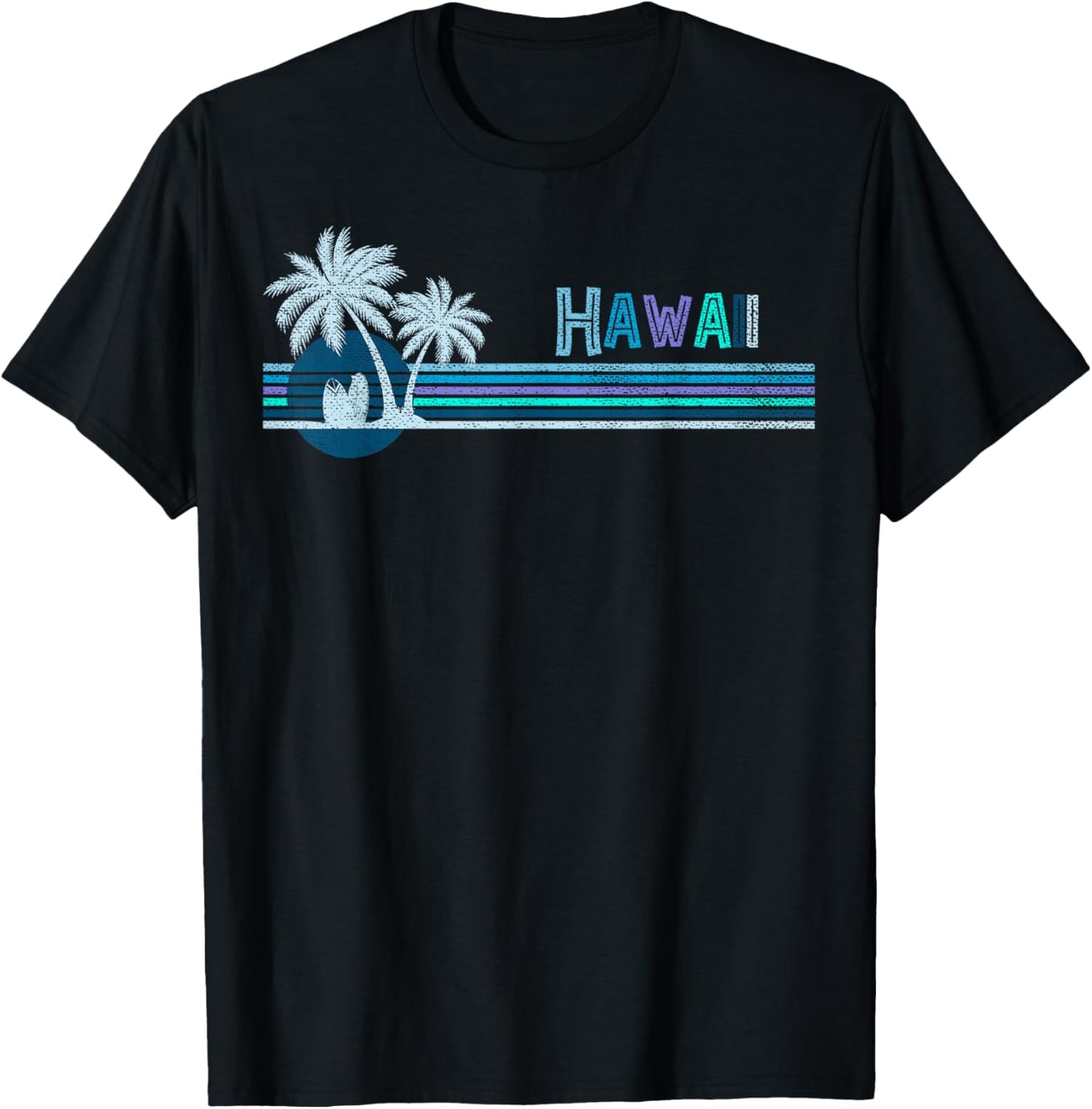 Aloha State Tropic Islands Vintage Hawaii Surfing T-Shirt - T-Shirt | Black