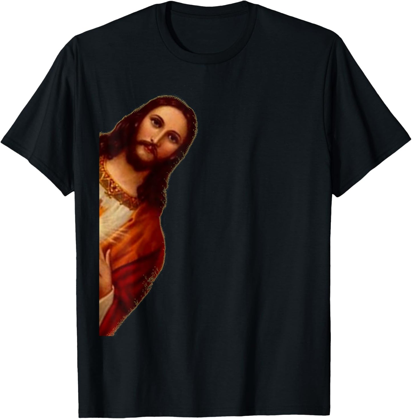 Jesus Peeking Out Funny shirt T-Shirt - T-Shirt | Black