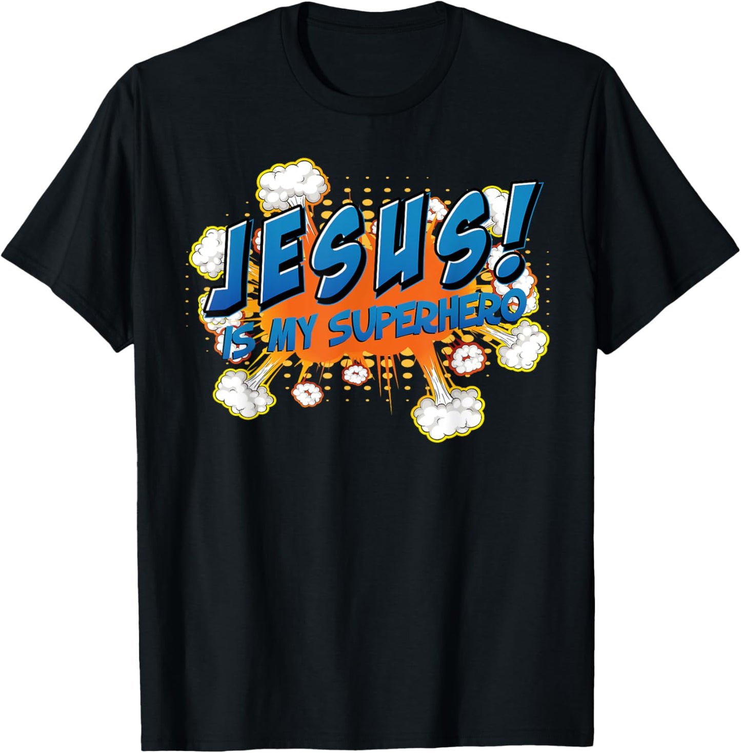 Jesus Is My Superhero Cute Powerful Christian Gift Comic T-Shirt - T-Shirt | Black