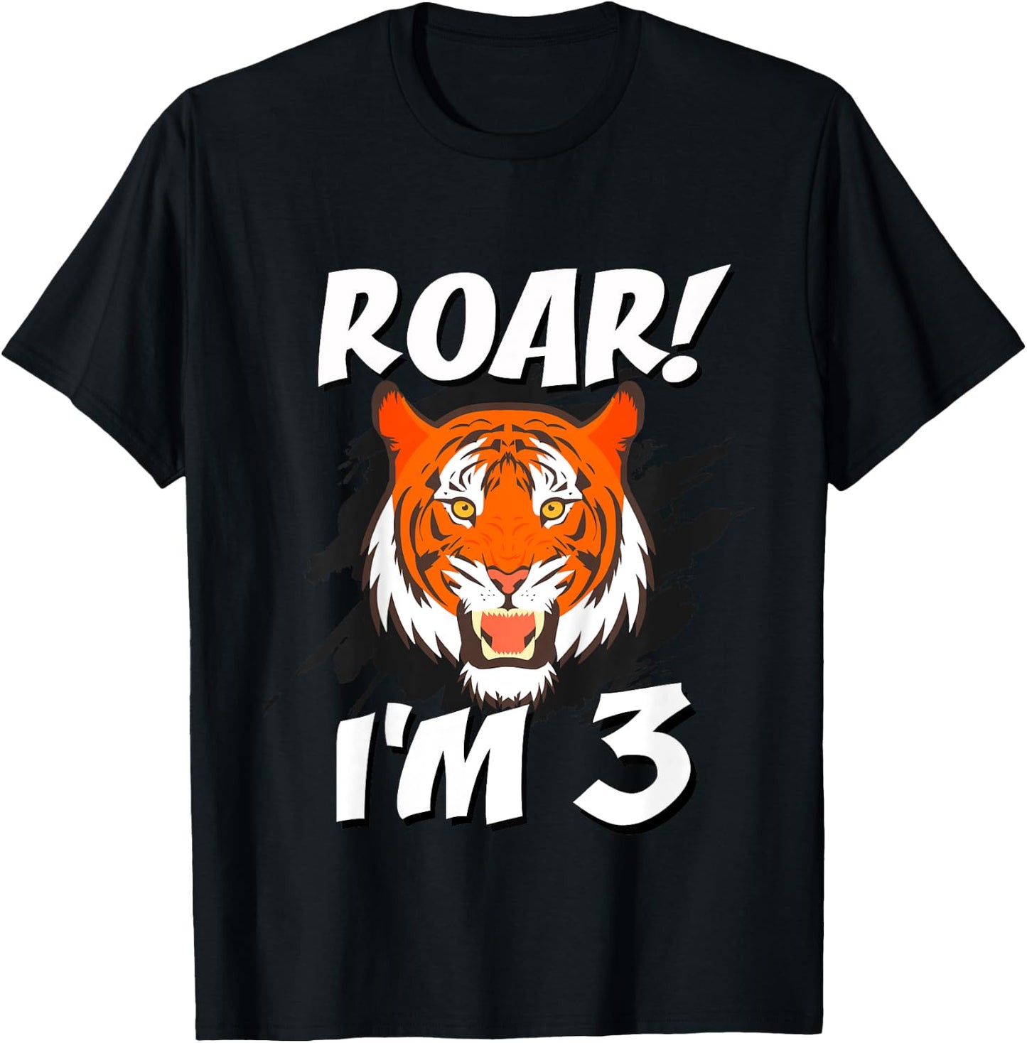 3 Year Old Tiger Birthday Party Tigers Roar Safari 3rd Gift T-Shirt - T-Shirt | Black