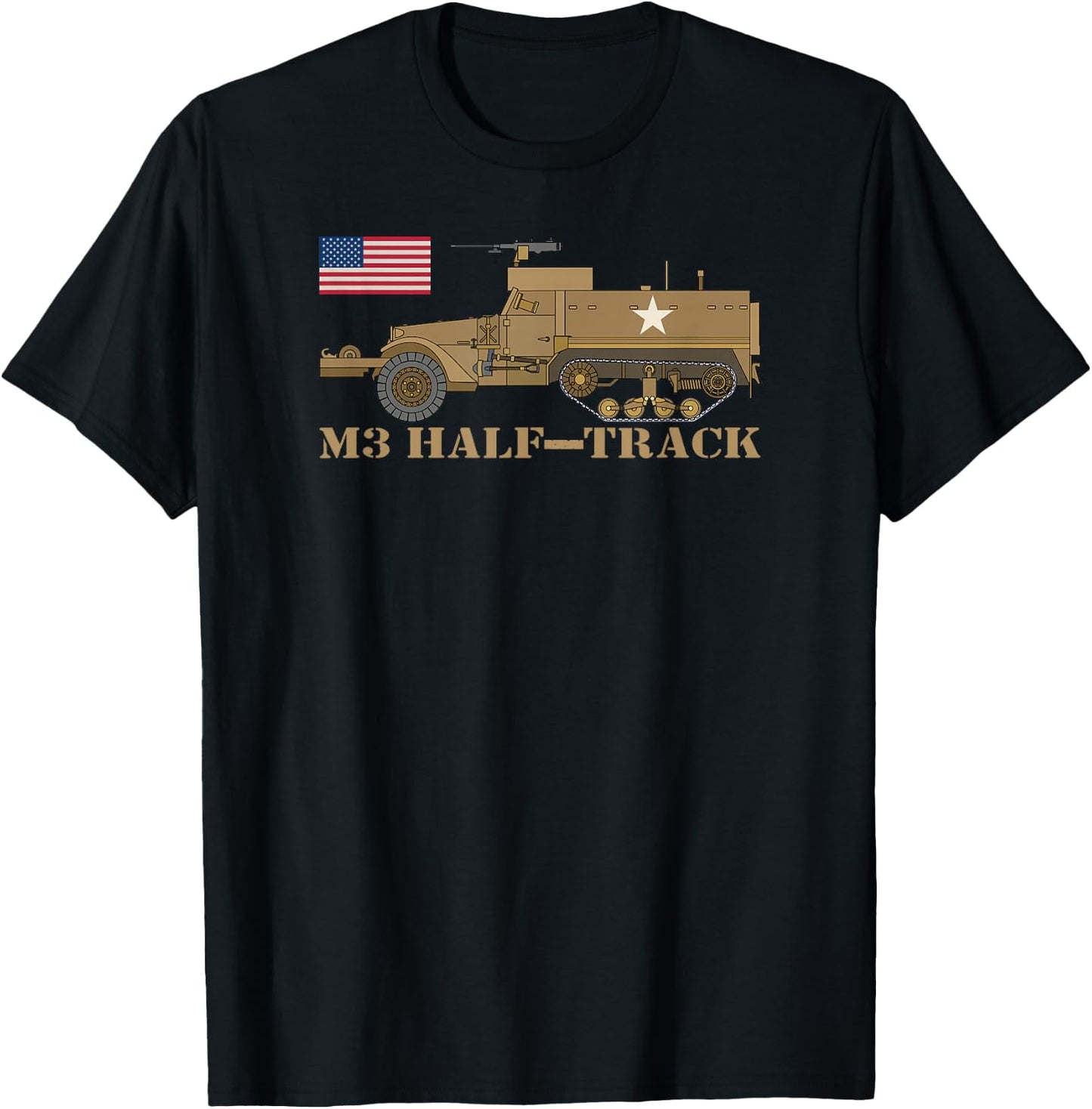 M3 Half-track American WW2 Armored Personnel Carrier T-Shirt - T-Shirt | Black
