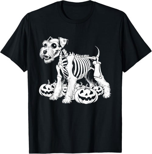 Miniature Schnauzer Skeleton Birthday Halloween