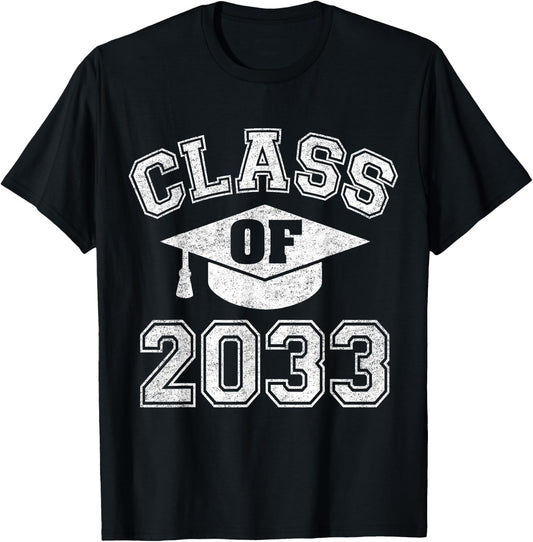 Class Of 2033 Grow With Me First Day Of Nursery Gift T-Shirt - T-Shirt | Black