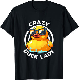 Crazy Duck Lady Cute Duck Mom Duck Owner Funny I Love Ducks T-Shirt - T-Shirt | Black