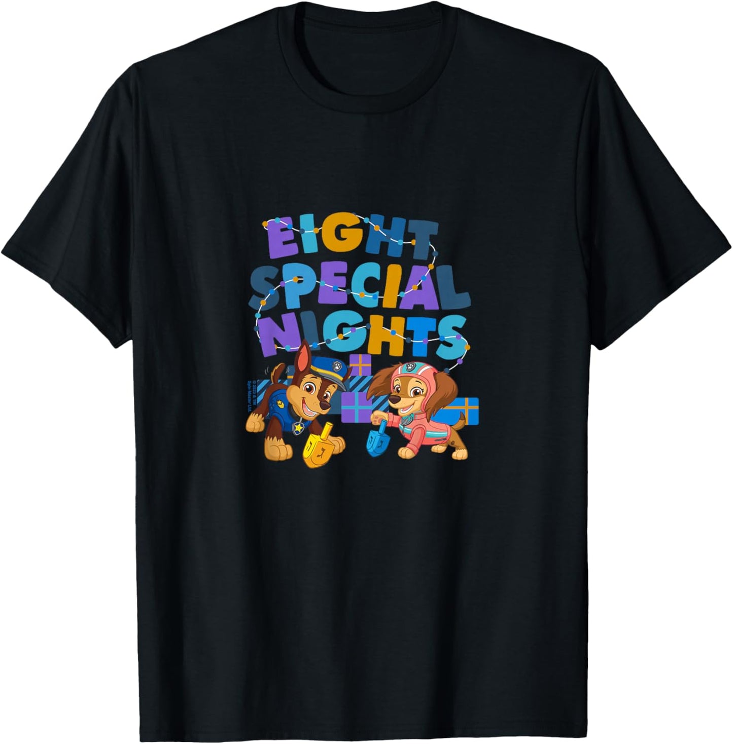 PAW Patrol Hanukkah Eight Special Nights Chase & Liberty T-Shirt - T-Shirt | Black