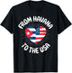 Half Cuban Half American Country USA Flag Cuba America T-Shirt - T-Shirt | Black
