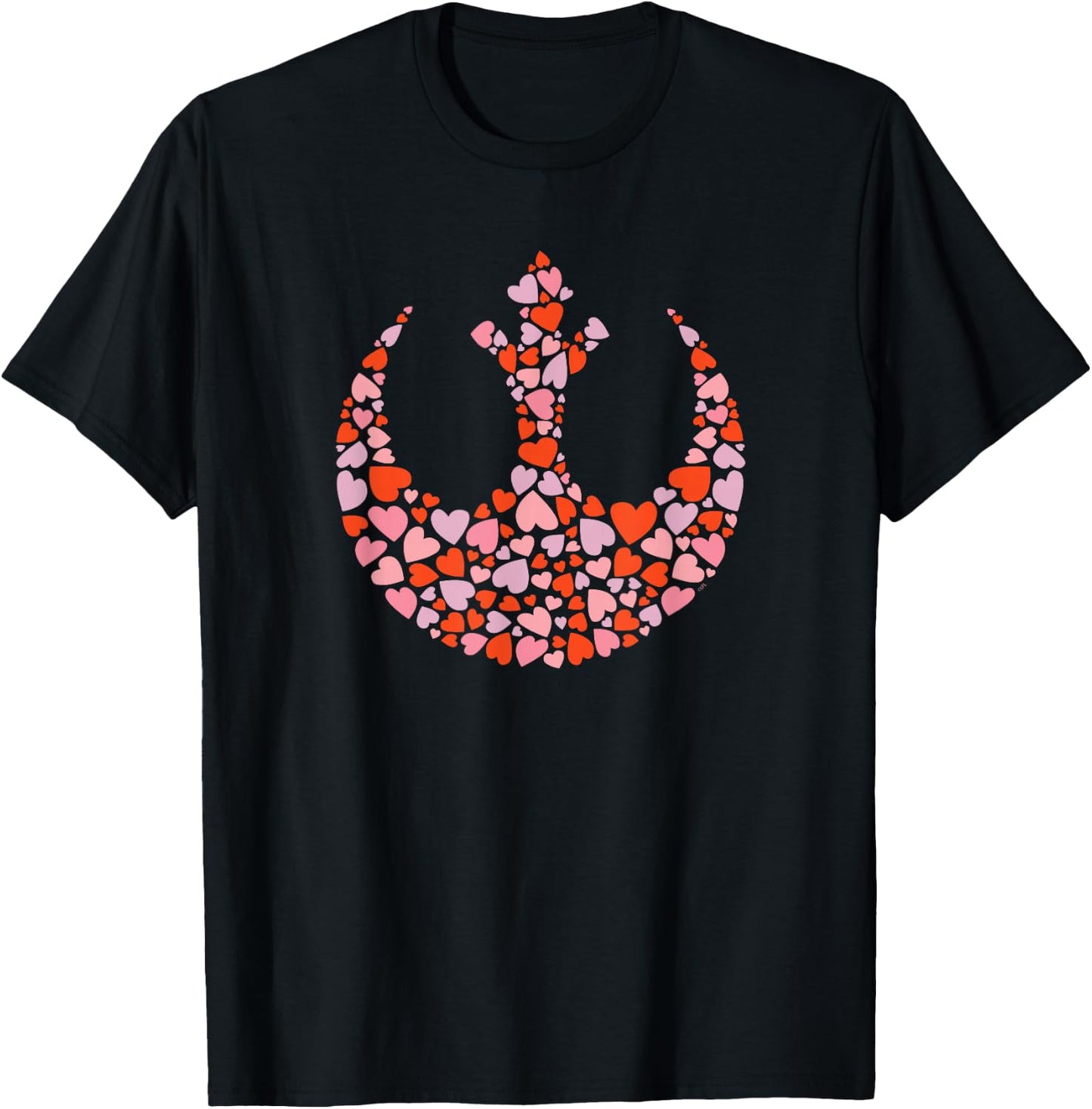 Star Wars Valentine's Day Rebel Alliance Symbol Logo Hearts T-Shirt - T-Shirt | Black