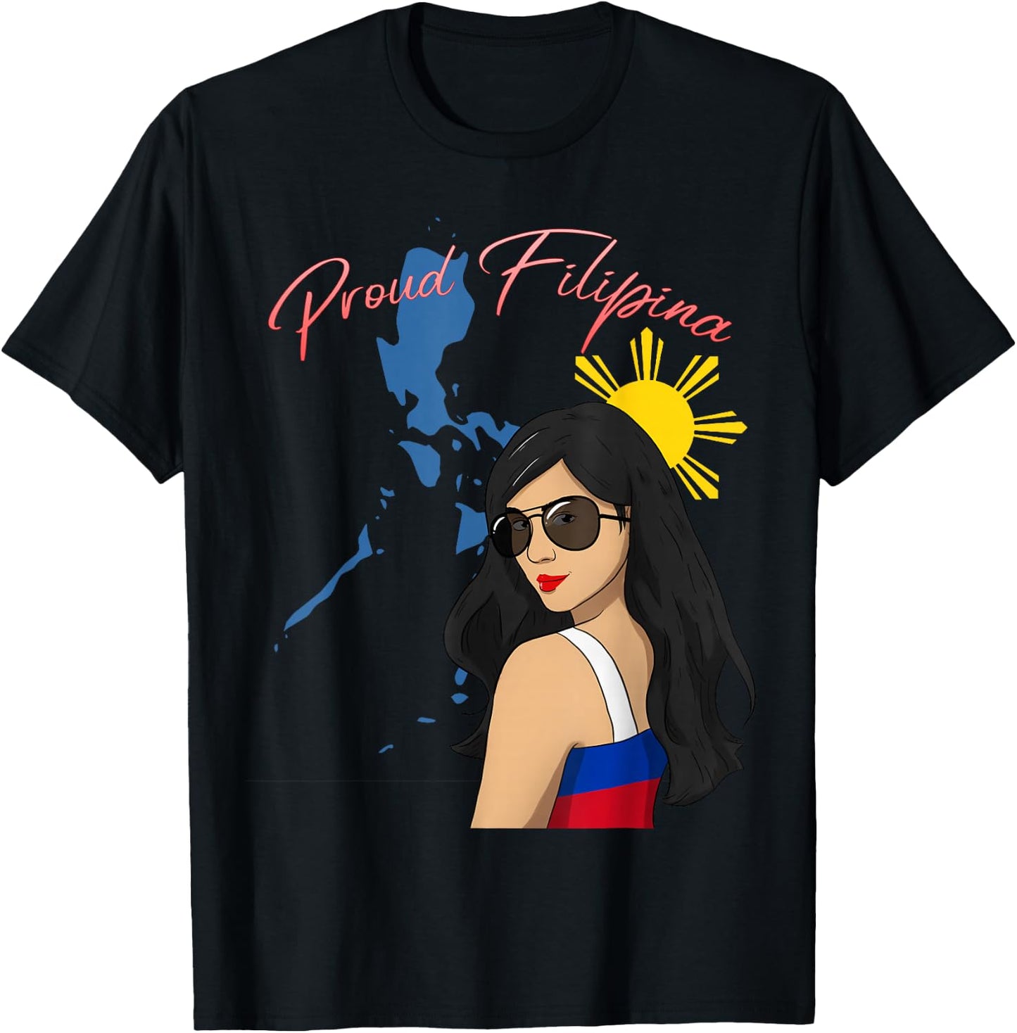 Philippines Girl Pinay Proud Filipina Filipino Flag Day T-Shirt - T-Shirt | Black