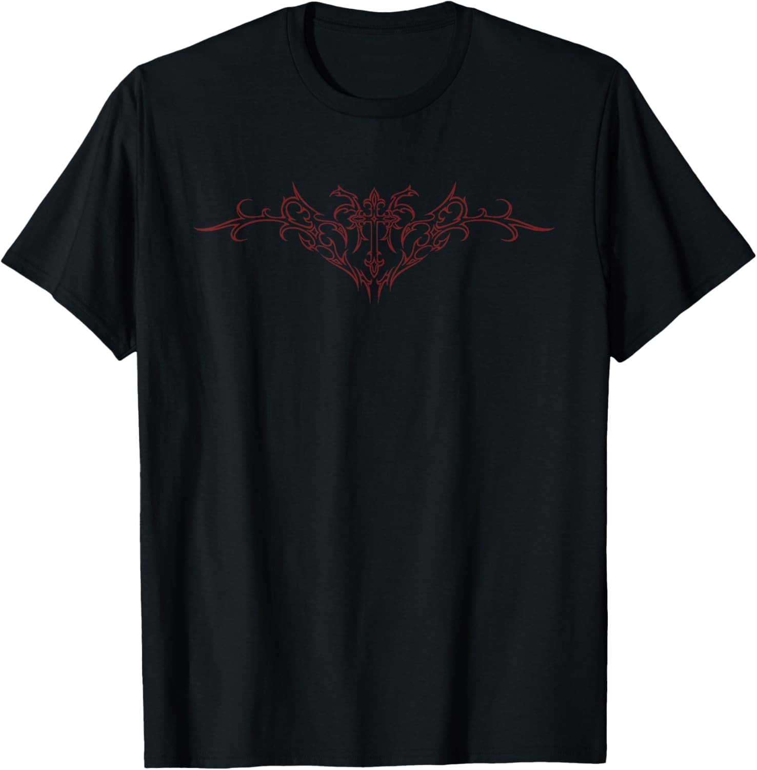 Y2K Egirl Eboy Alternatives Alt Mall Trad Goth Kreuz-Tattoo T-Shirt - T-Shirt | Black