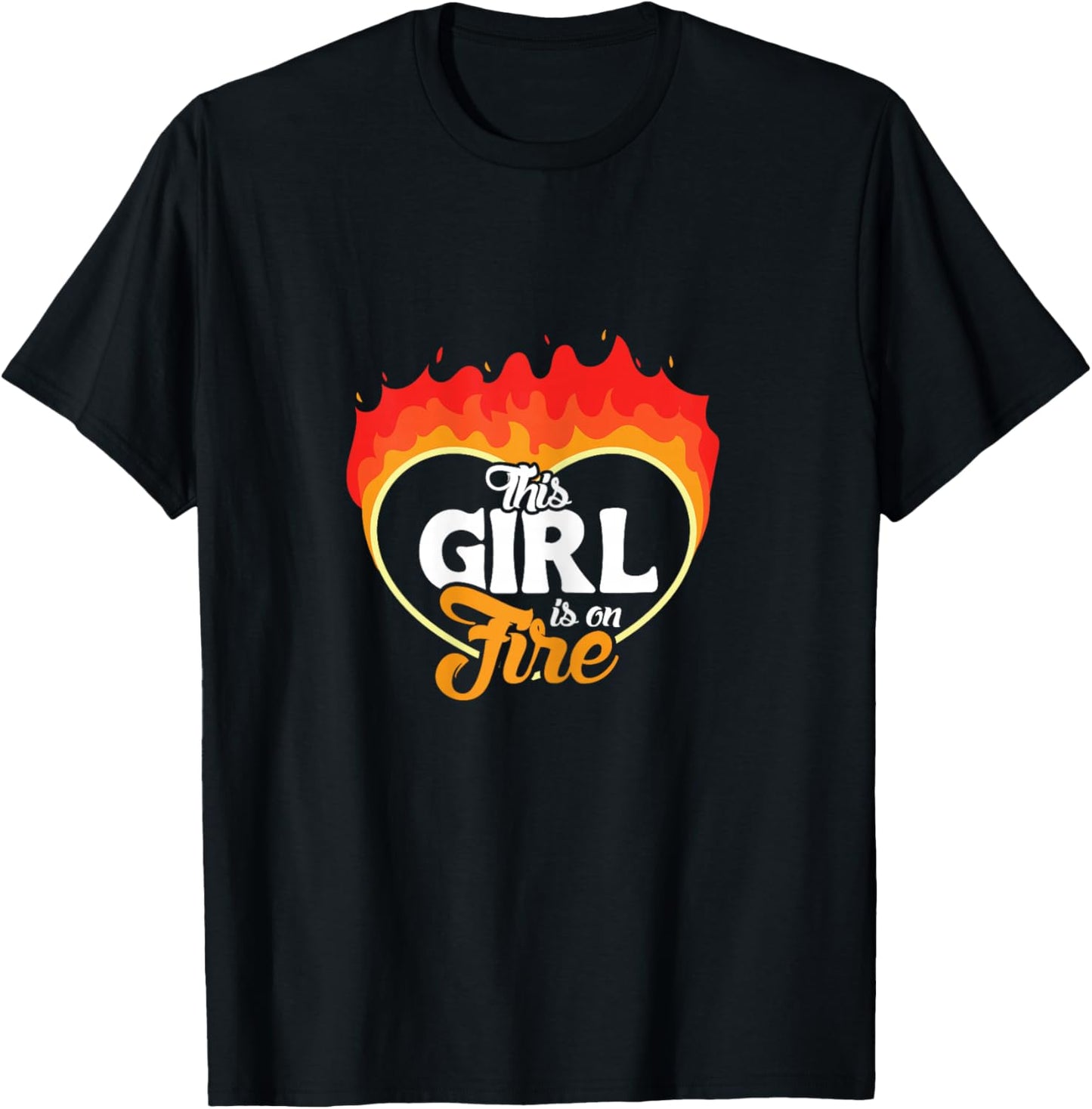 This Girl is On Fire Heart - Emancipation Women Power T-Shirt - T-Shirt | Black