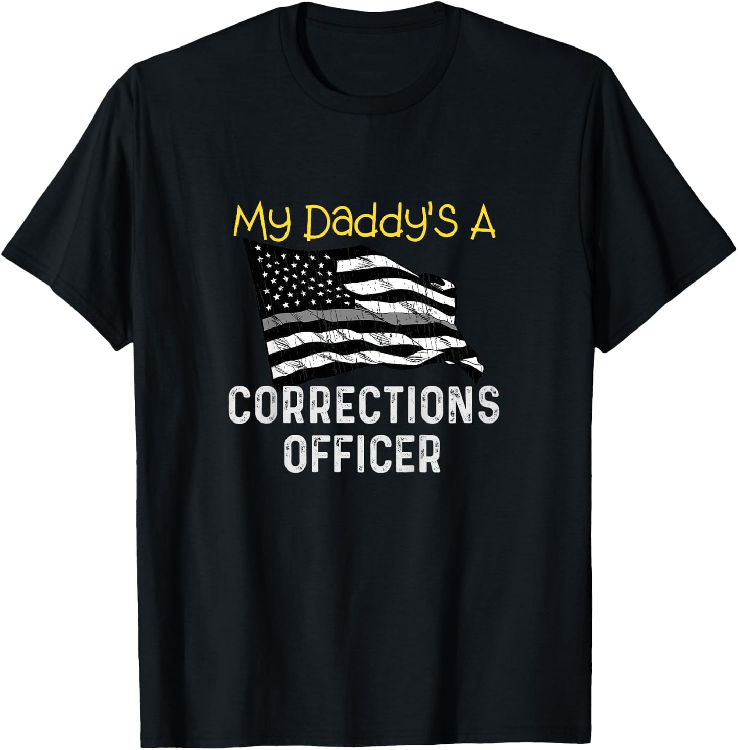 Corrections Officer Shirt Thin Silver Line Boys Girl Toddler T-Shirt - T-Shirt | Black