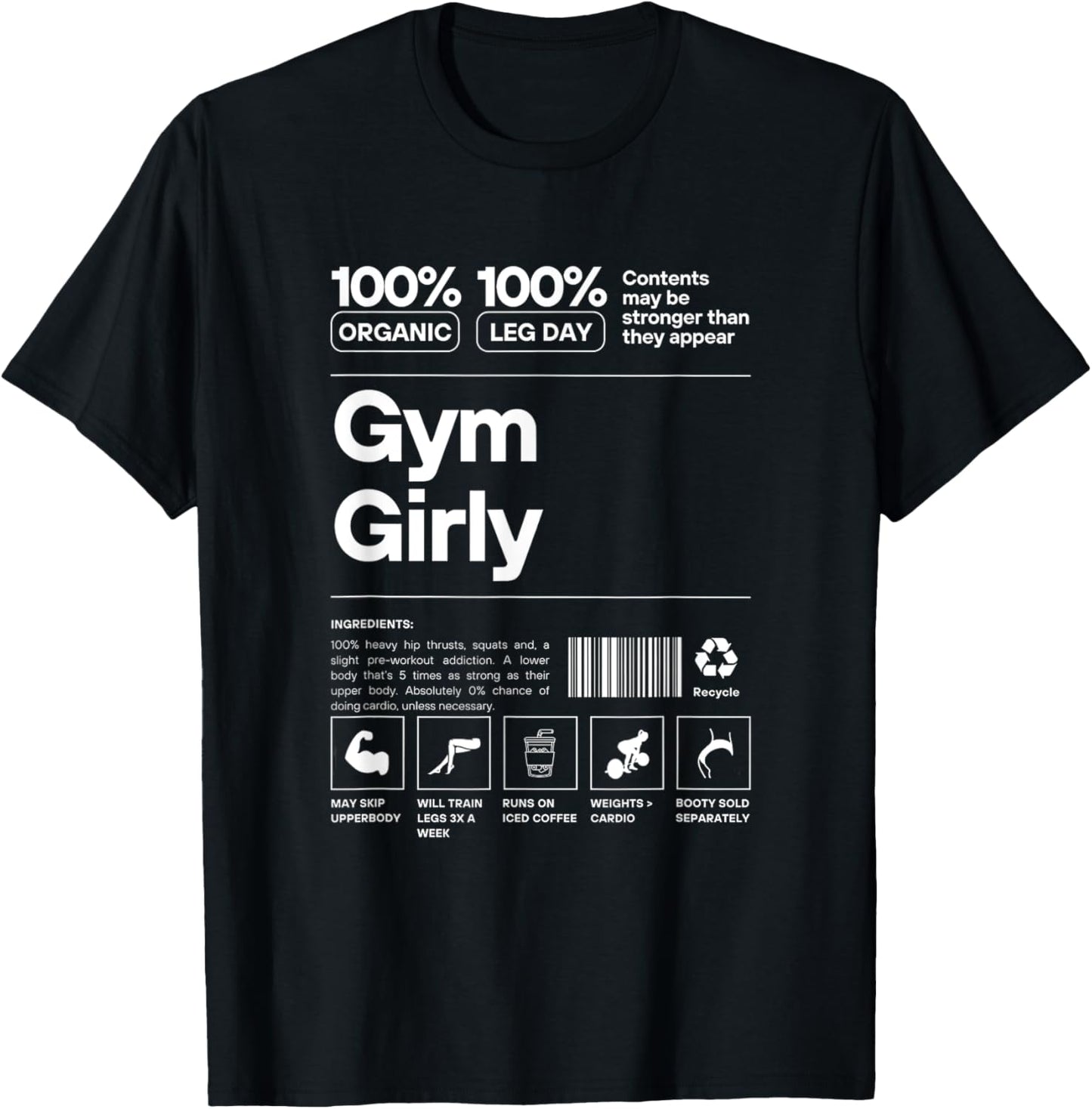 100% Organic Gym Girly - Muscle Mommy Pump Cover Statement T-Shirt - T-Shirt | Black