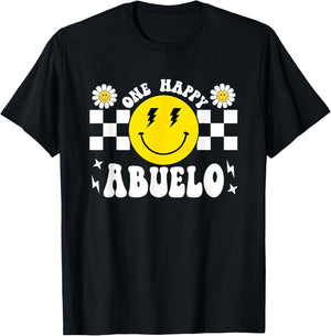 One Happy Dude Abuelo 1st Birthday Family Matching T-Shirt - T-Shirt | Black