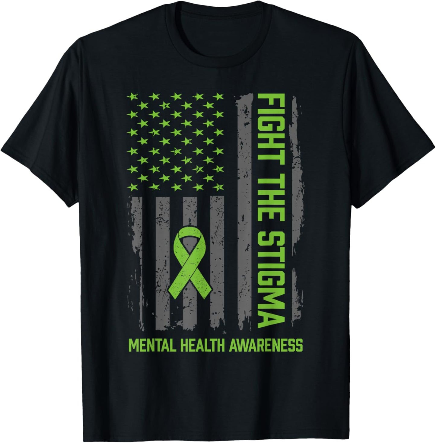 Mental Health Awareness Shirt Fight The Stigma Mental Health T-Shirt - T-Shirt | Black