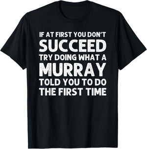 MURRAY Funny Surname Family Tree Birthday Reunion Idea T-Shirt - T-Shirt | Black
