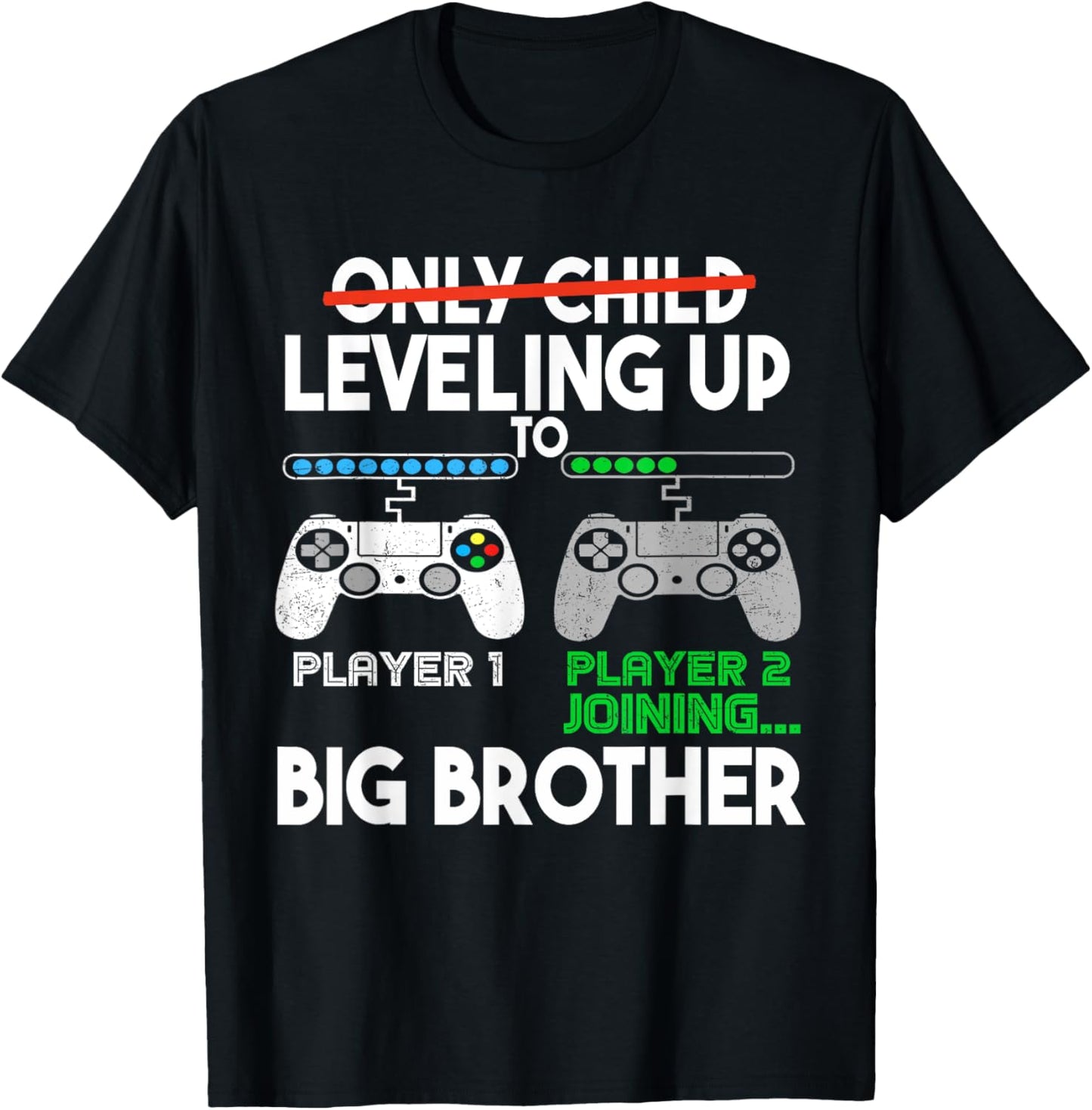 2024 Pregnancy Promoted Big Bro Leveling Up To Big Brother T-Shirt - T-Shirt | Black