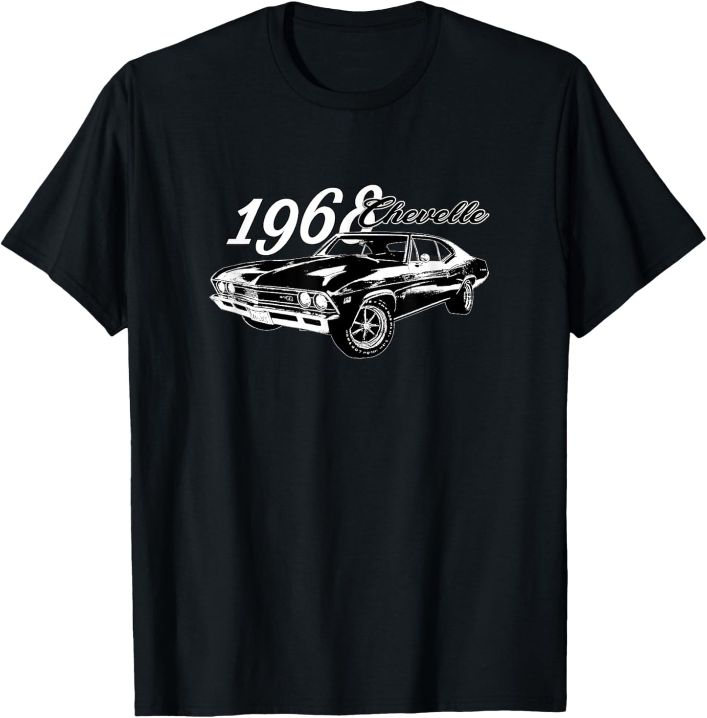 Vintage 1968 Chevelle, Classic American Muscle Car, V8 T-Shirt - T-Shirt | Black