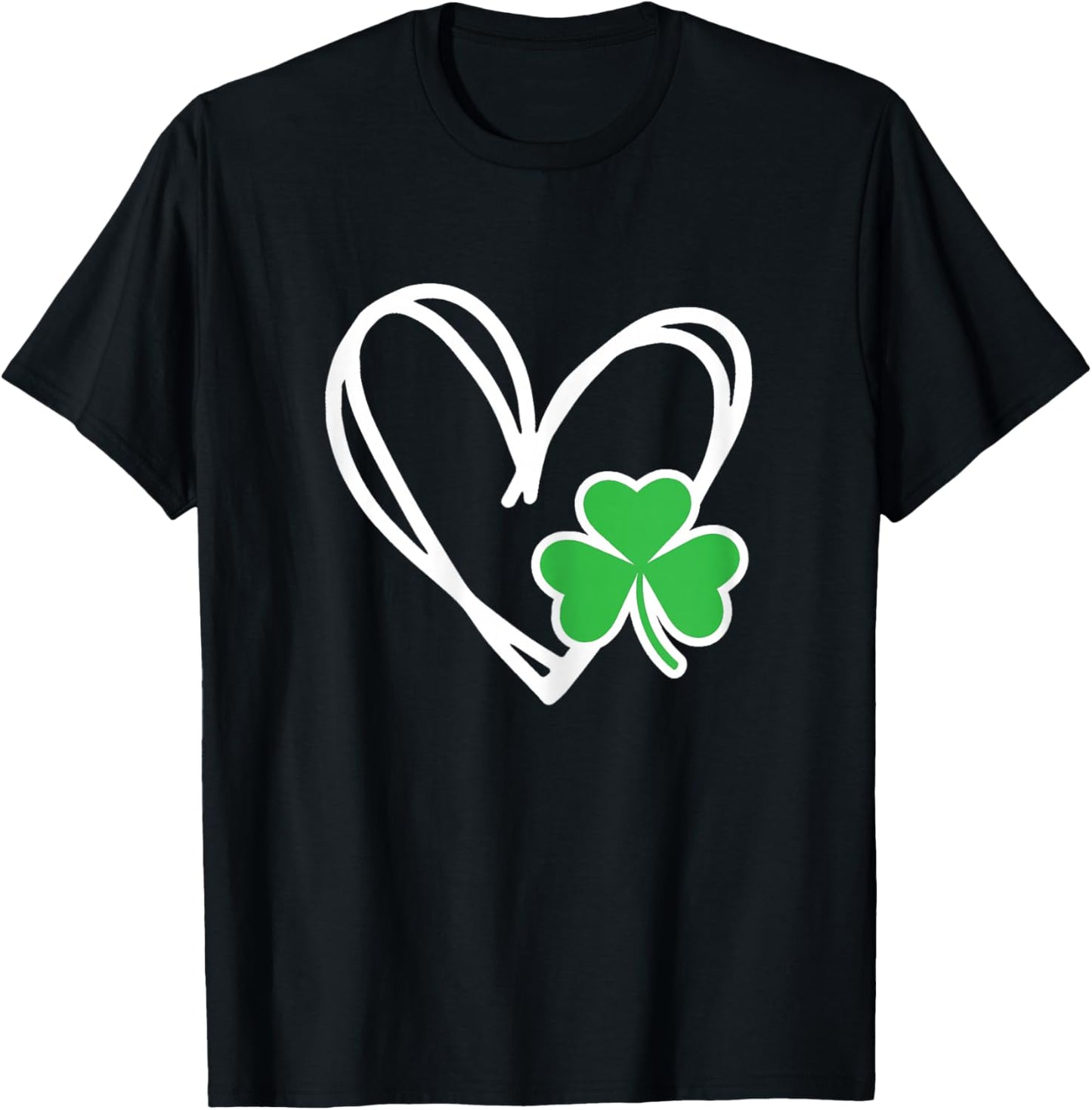 Shamrock Heart St Patricks Day Mommy and Me Matching T-Shirt - T-Shirt | Black