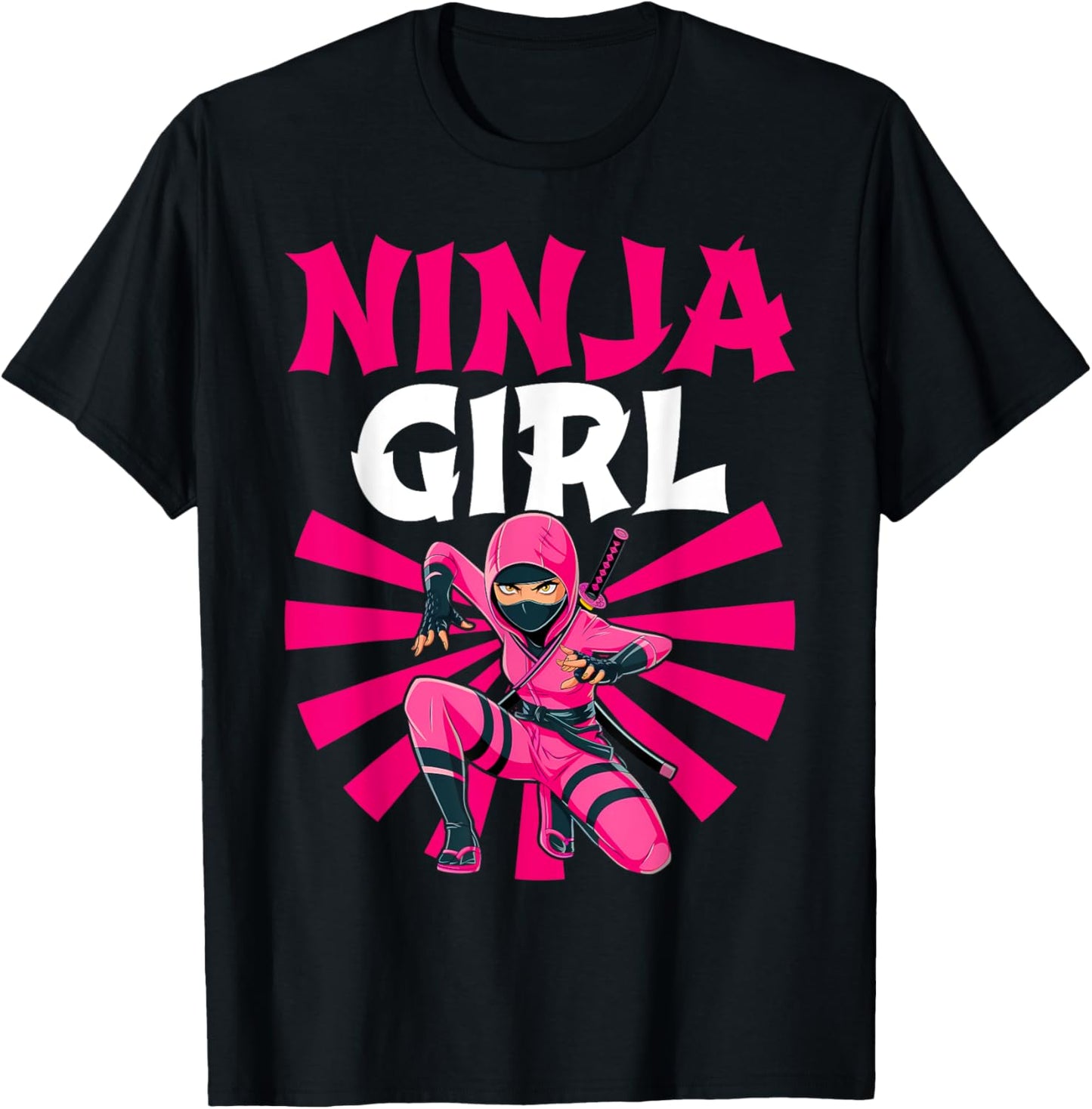 Cool Ninja Art Girls Shinobi Ninja Training Ninja T-Shirt - T-Shirt | Black