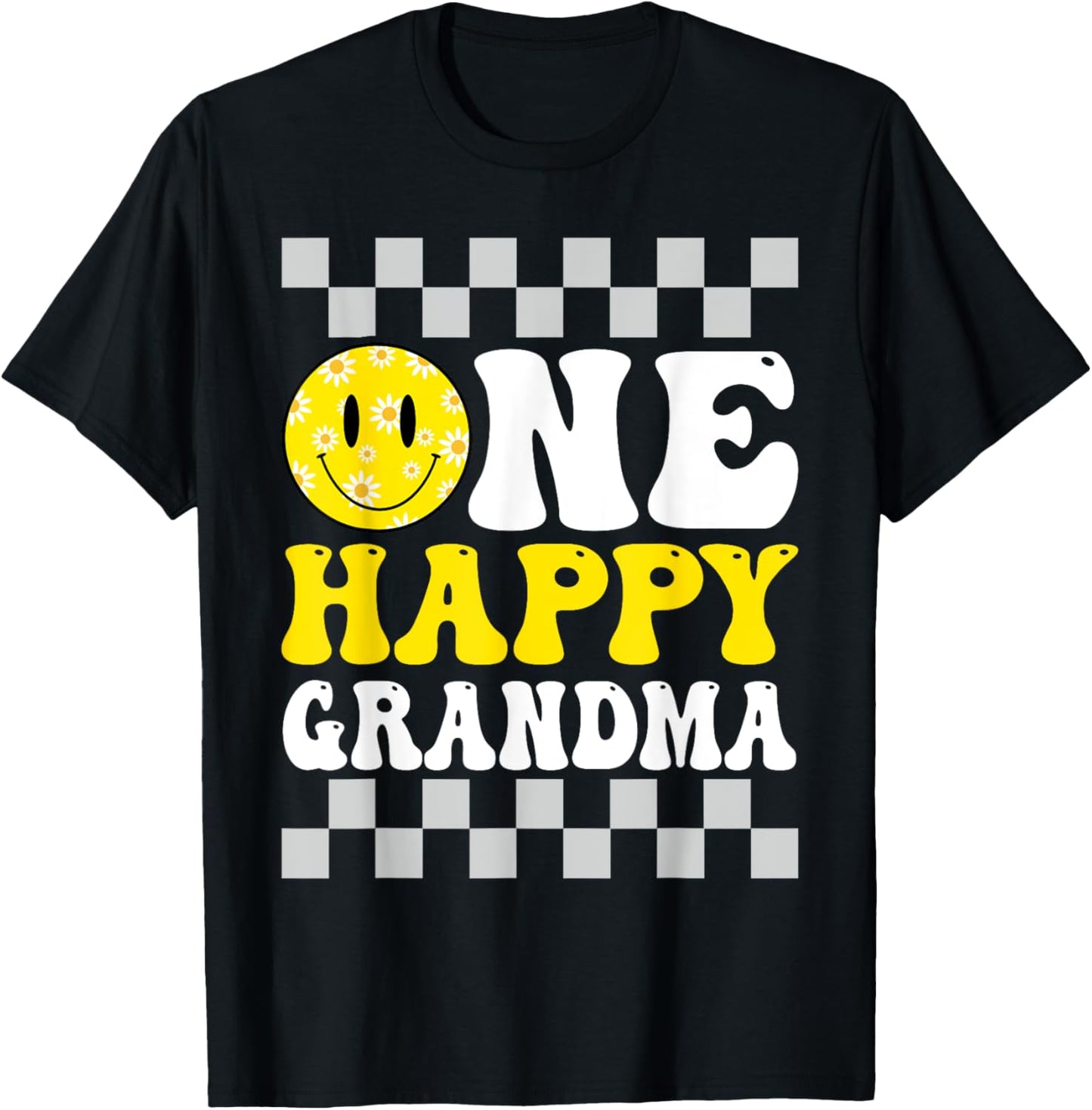 One Happy Dude Grandma 1st Birthday Family Matching T-Shirt - T-Shirt | Black