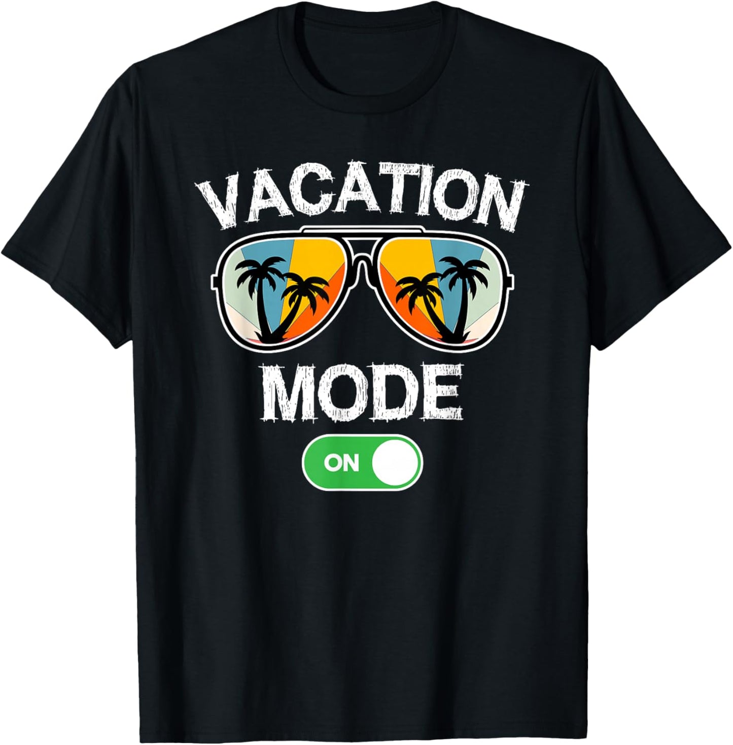 Vacation Mode On Sonnenbrille im Retro-Stil, witzig, für Familien geeignet T-Shirt - T-Shirt | Black