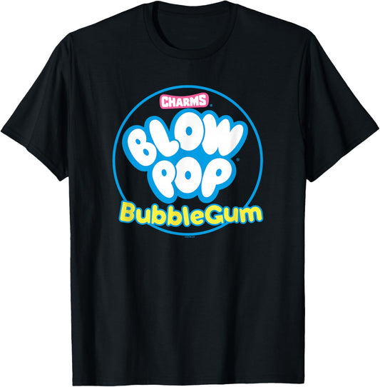 Charms Blow Pop Bubble Gum Circle Logo V-2 T-Shirt - T-Shirt | Black