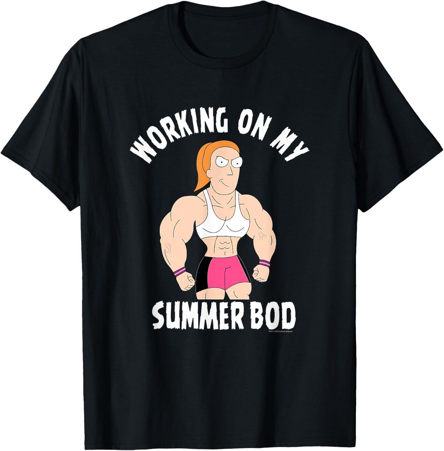 Rick and Morty Working on my Summer Body T-Shirt - T-Shirt | Black