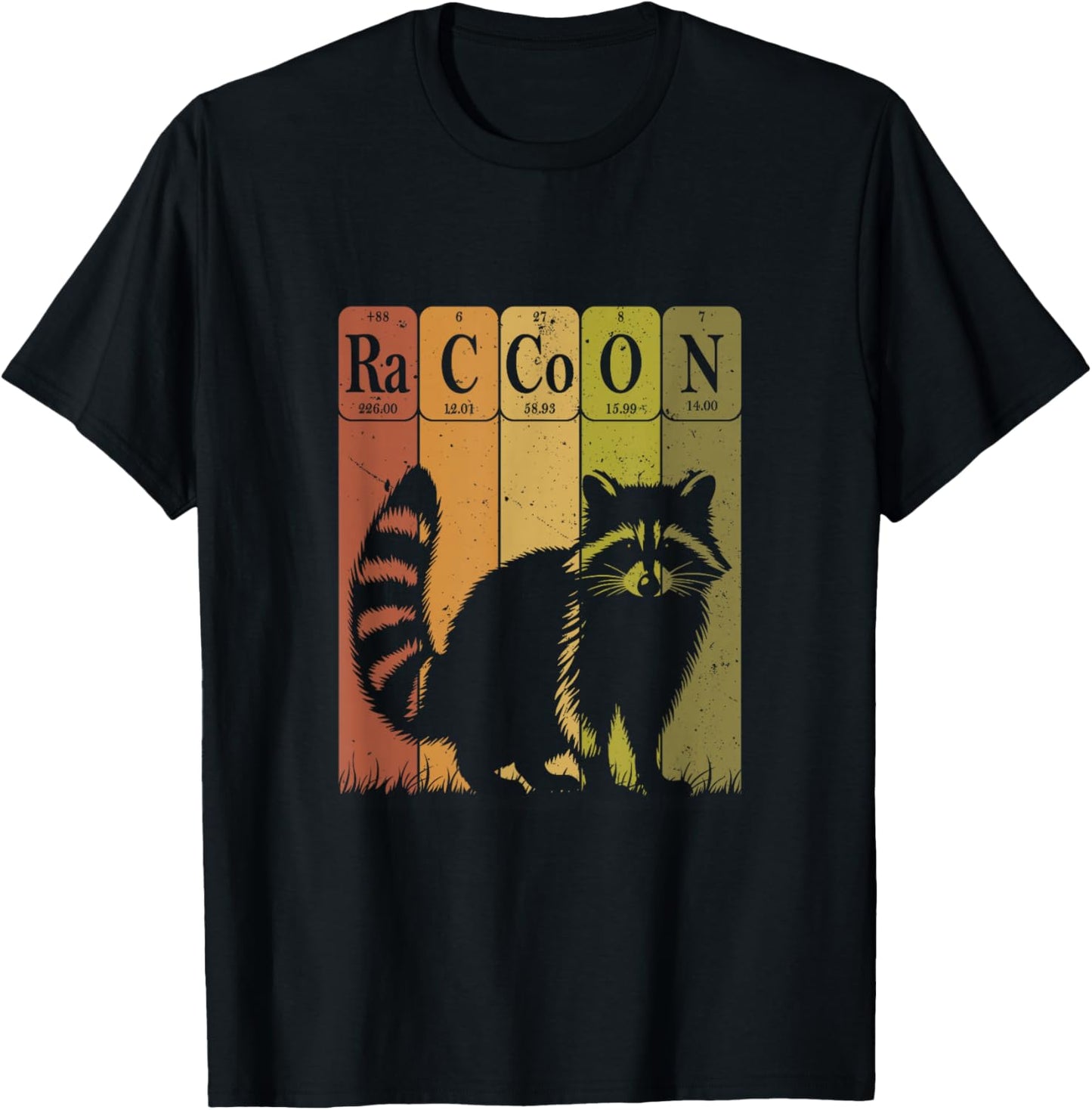 Raccoon Periodic Table of Elements Shirt Chemistry Racoon T-Shirt - T-Shirt | Black