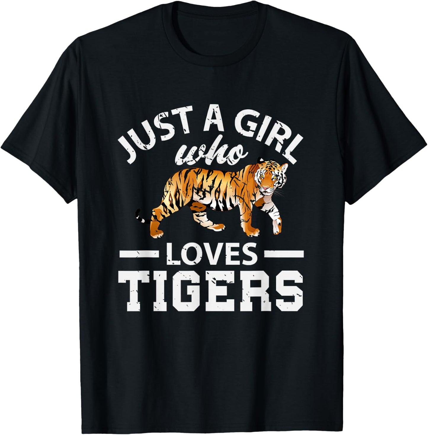 Just A Girl Who Loves Tiger Small T-Shirt - T-Shirt | Black