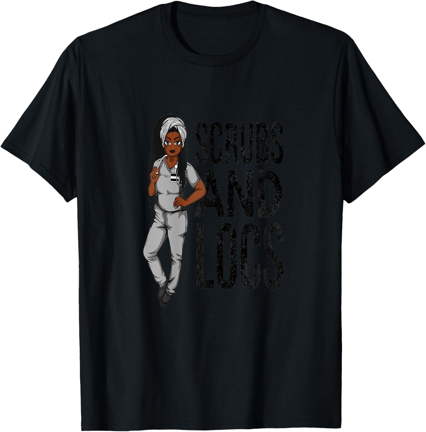 Dreadlocks Nurse African American Black Locs Natural Hair T-Shirt - T-Shirt | Black